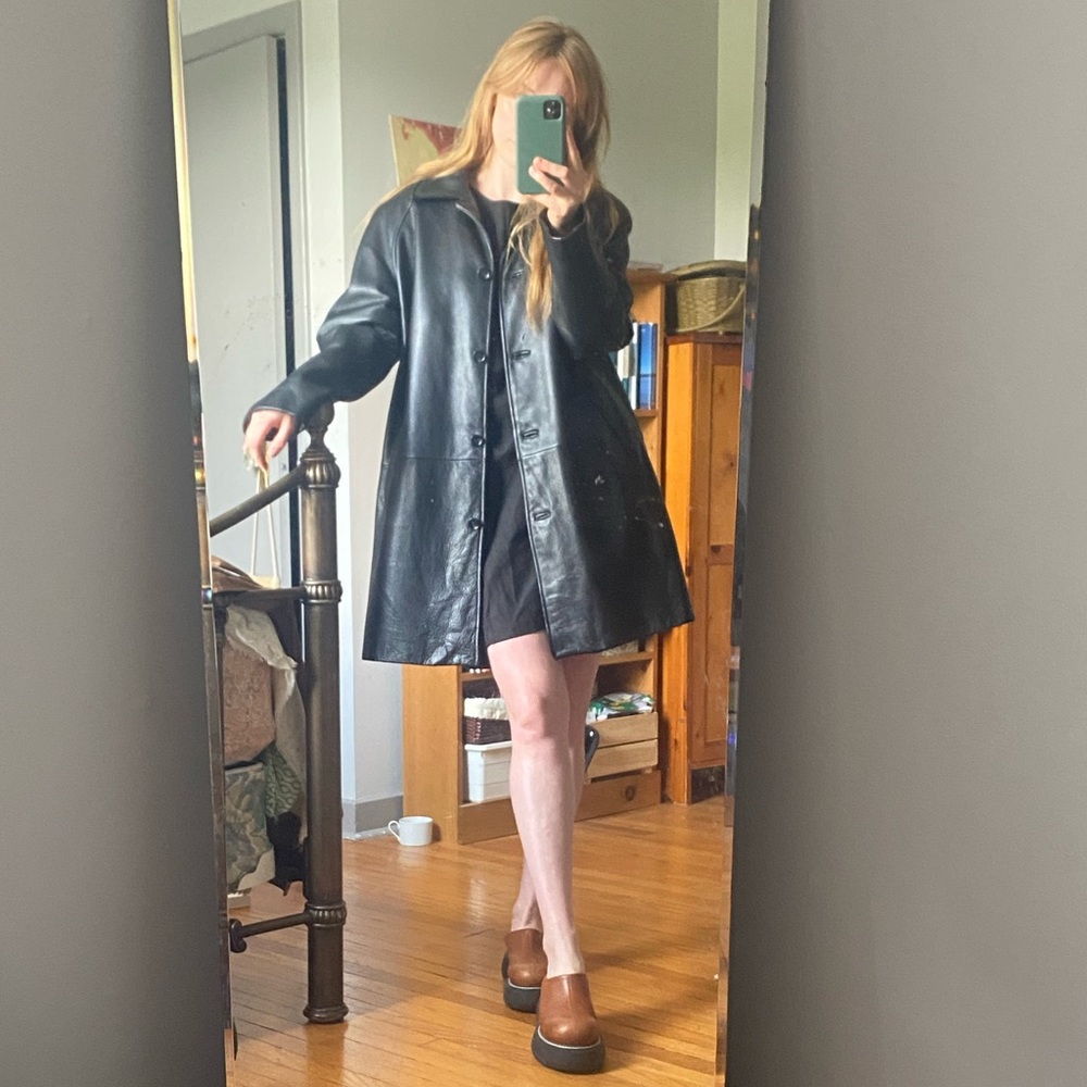 Danier leather coat with oversized fit